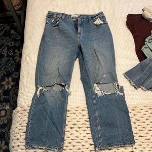 Abercrombie & Fitch Curve Love The Ankle Straight Ultra High Rise